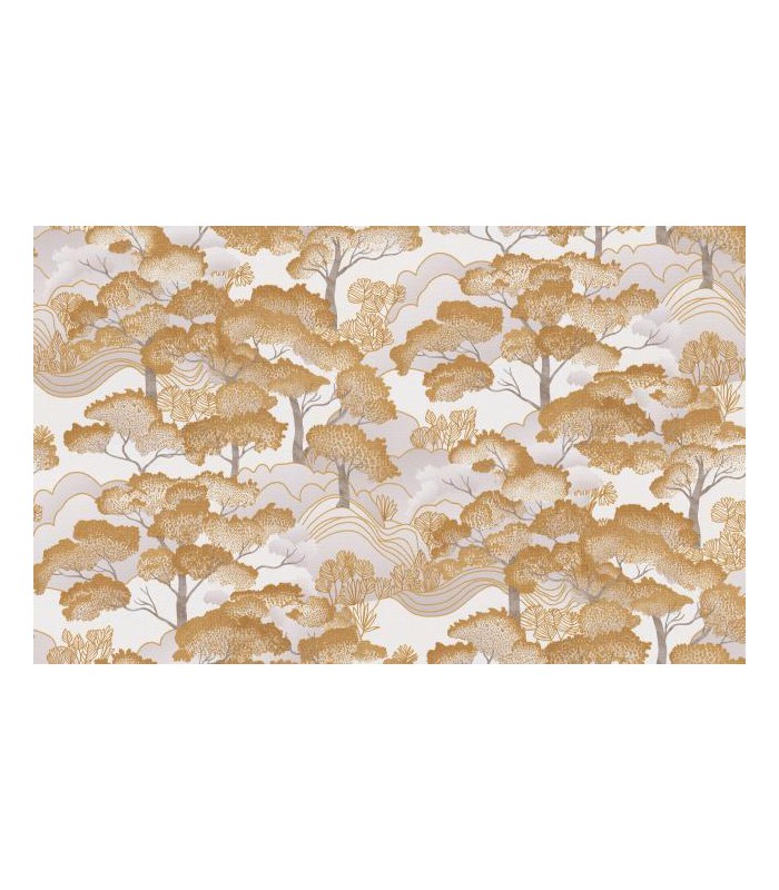PAPIER PEINT INTISSE GOLDEN GROVE TAUPE - ELLE DECORATION 4 - 10 X 1,06M