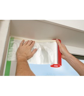 Film de protection avec ruban adhésif beige 55cm x 33m