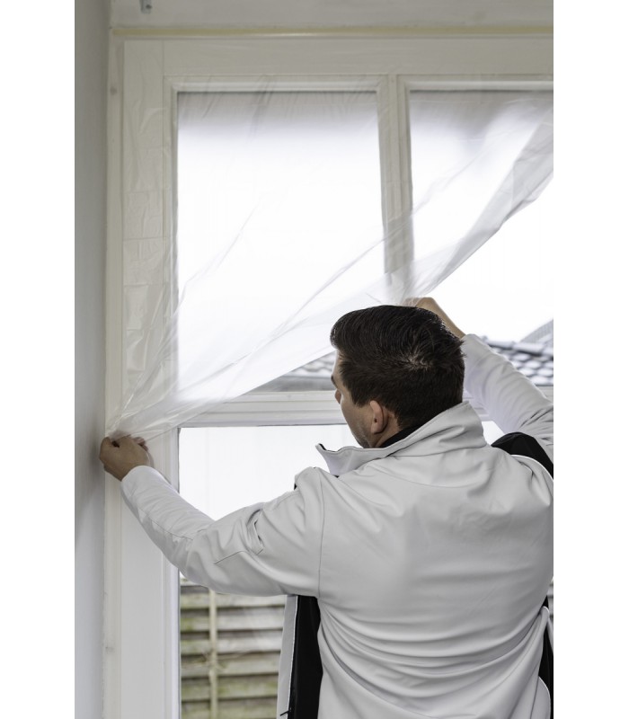 Film de protection avec ruban adhésif beige 55cm x 33m