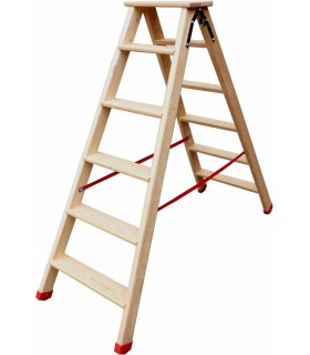 Echelle double avec Marches plates Bois