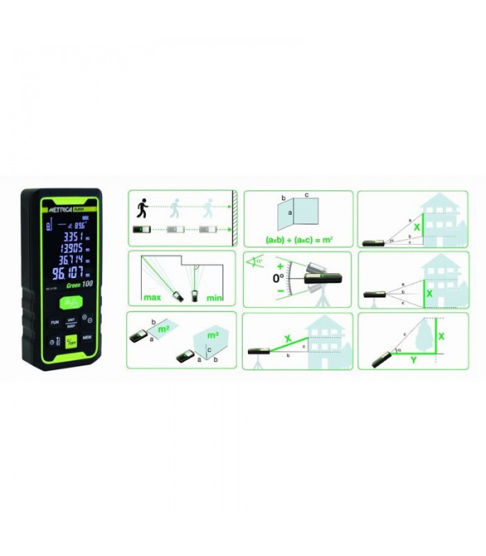 METRICA Télémètre Laser FLASH Green 60 M