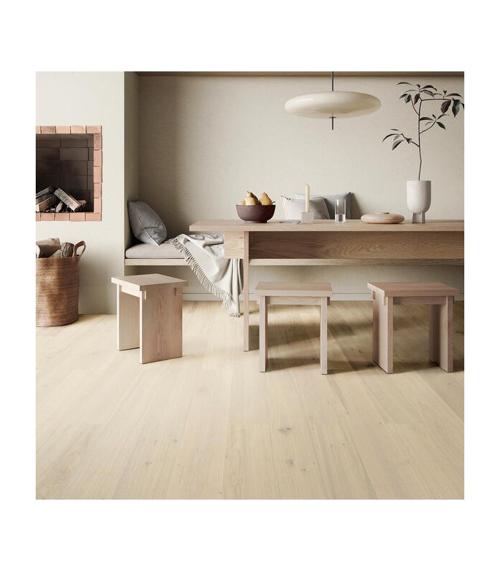 Parquet contrecollé Parqwood XXL Long Albâtre Naturel 2200 x 210 x 10 mm