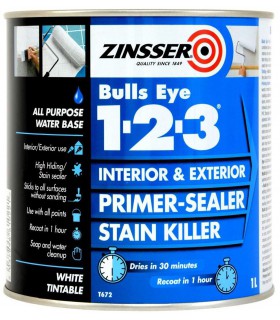 Primaire masquant avant peinture Zinsser Bulls Eye 1-2-3 Blanc