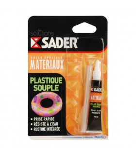 Colle plastique souple 12ml - Sader réparation PVC souple