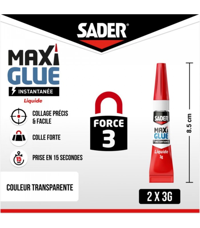 Sader Maxiglue Liquide - pack de 2 x 3g