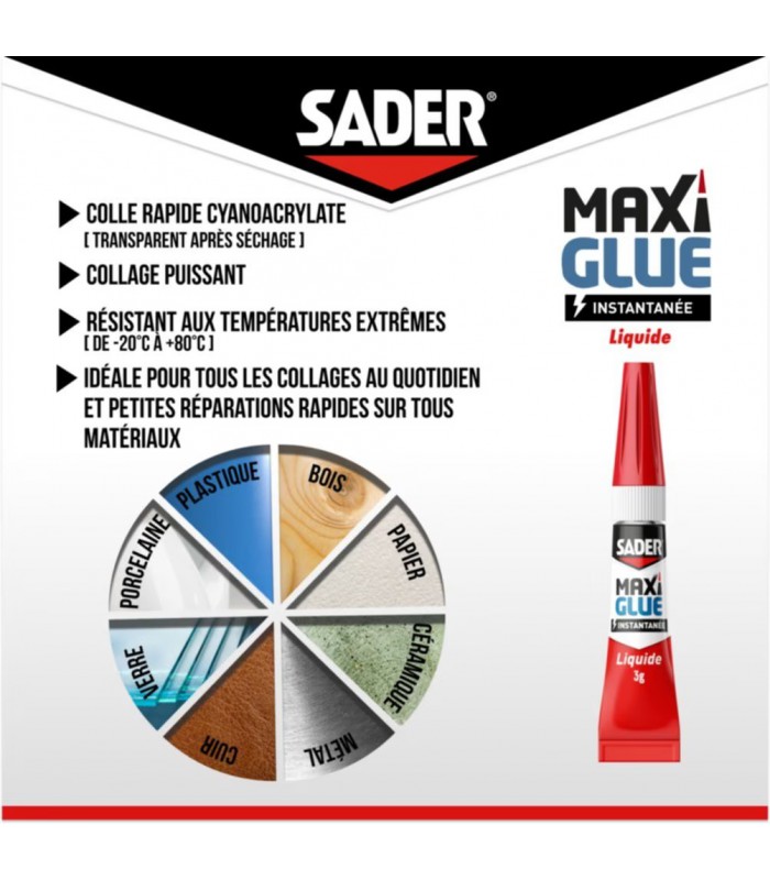 Sader Maxiglue Liquide - pack de 2 x 3g