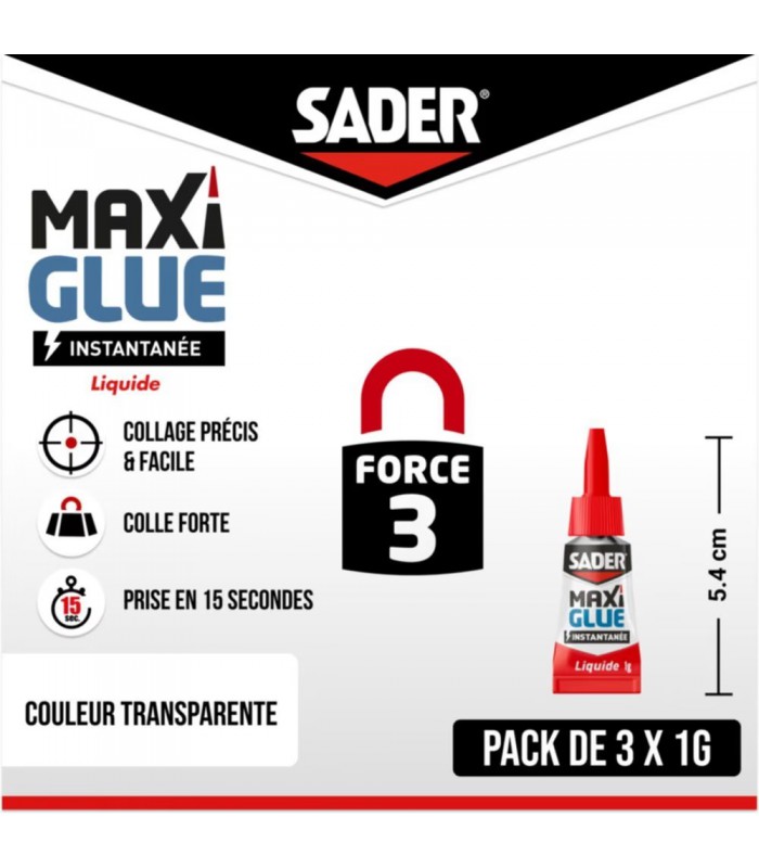 Sader Maxiglue Liquide - pack 3 x 1g