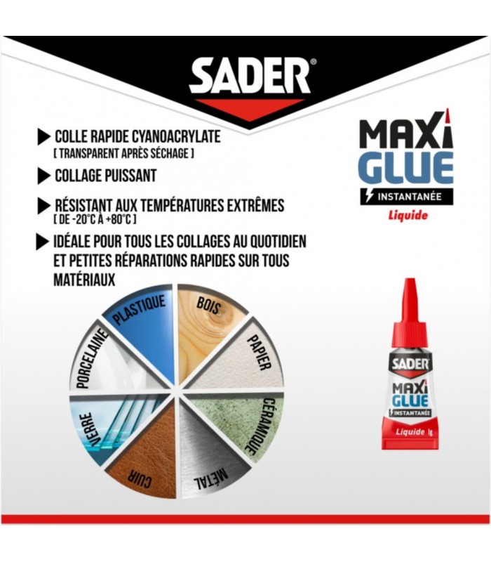 Sader Maxiglue Liquide - pack 3 x 1g