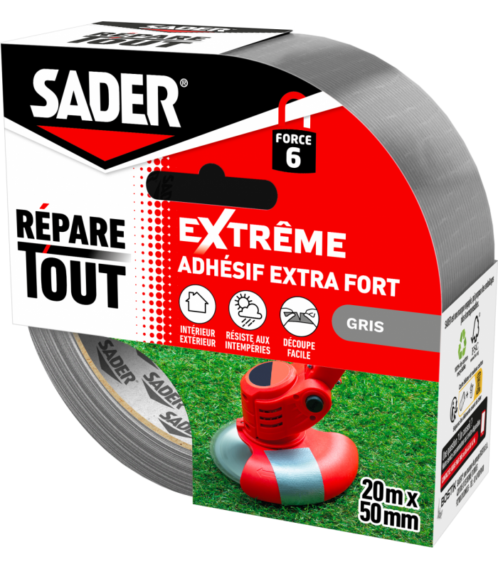 SADER ADHESIF REPARE TOUT EXTREME GRIS 20M x50mm