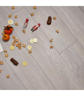 Parquet stratifié Ocean+ 12mm - Jazz Light Grey 4604 - Résistant à l'eau - 1288 x 190 x 12 mm