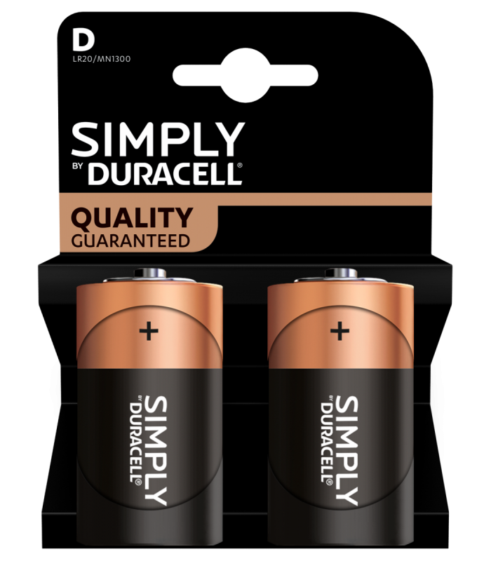 Pack de 2 piles Duracell - Simply Format D LR20