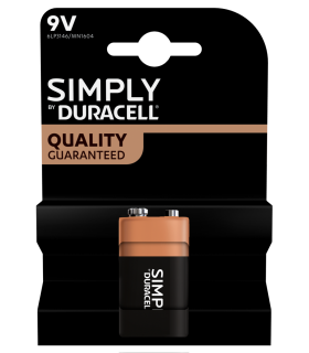 Pile Duracell Simply 9V 6LR61 - Alcaline fiable