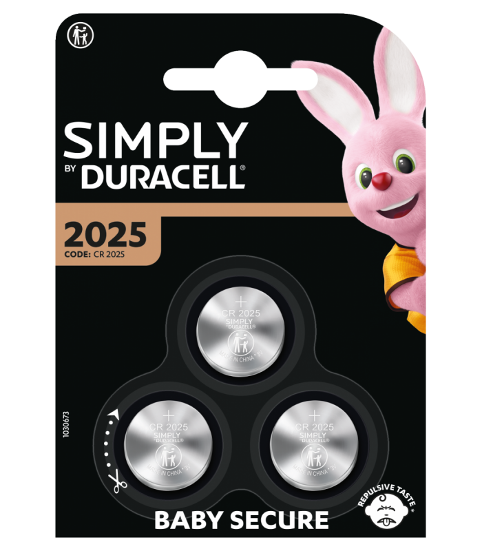 Pack De 3 Piles Rondes Duracell - Simply CR2025 3V