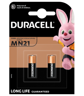 Piles Spéciales Pack de 2 piles Duracell MN21 12V (A23/ 23A/ V23GA/ LRV08 / 8LR932)