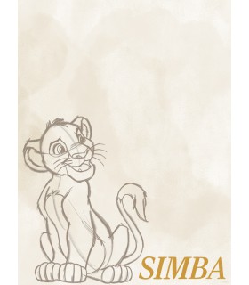 DISNEY THE LION KING SIMBA SKETCH 30X40