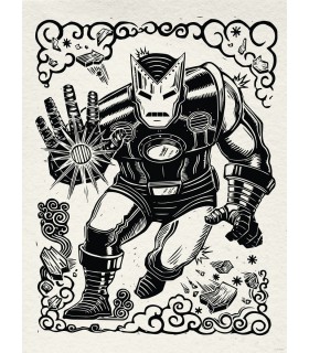 MARVEL IRON MAN LINO-CUT 30X40