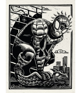 MARVEL SPIDER-MAN LINO-CUT 30X40