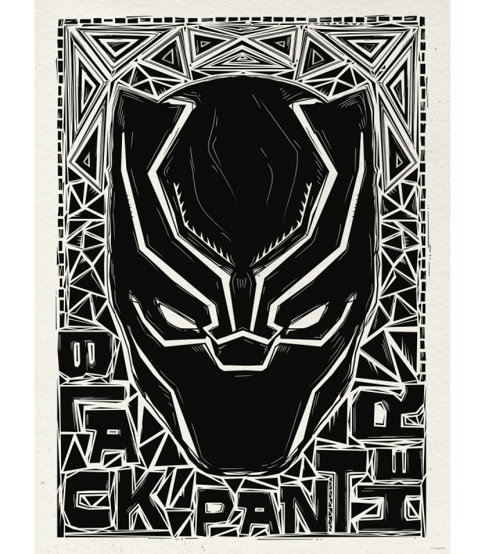 MARVEL BLACK PANTHER LINO-CUT HELMET 30X40