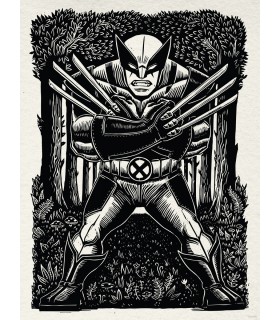 MARVEL WOLVERINE LINO-CUT 30X40