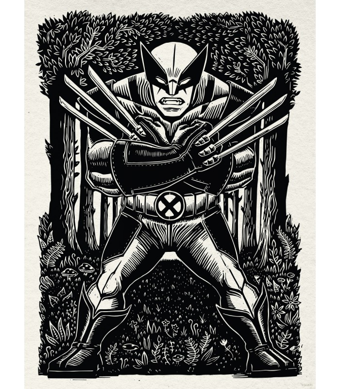 MARVEL WOLVERINE LINO-CUT 30X40