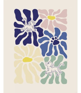 DISNEY THE LION KING BETWEEN FLOWERS 40X50
