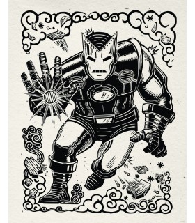 MARVEL IRON MAN LINO-CUT 40X50