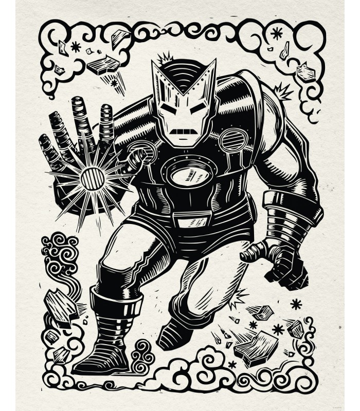 MARVEL IRON MAN LINO-CUT 40X50