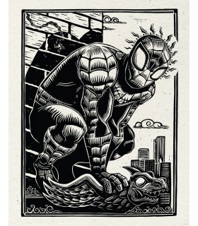 MARVEL SPIDER-MAN LINO-CUT 40X50