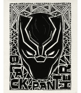 MARVEL BLACK PANTHER LINO-CUT HELMET 40X50