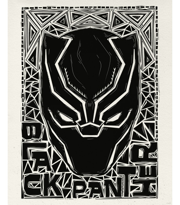 MARVEL BLACK PANTHER LINO-CUT HELMET 40X50