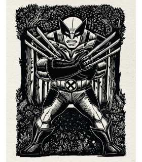 MARVEL WOLVERINE LINO-CUT 40X50