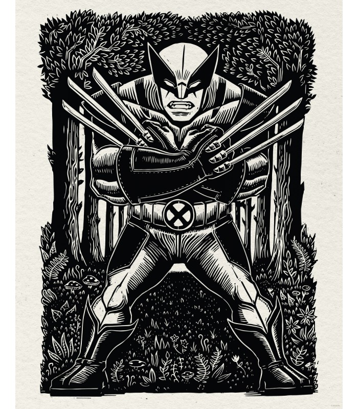 MARVEL WOLVERINE LINO-CUT 40X50