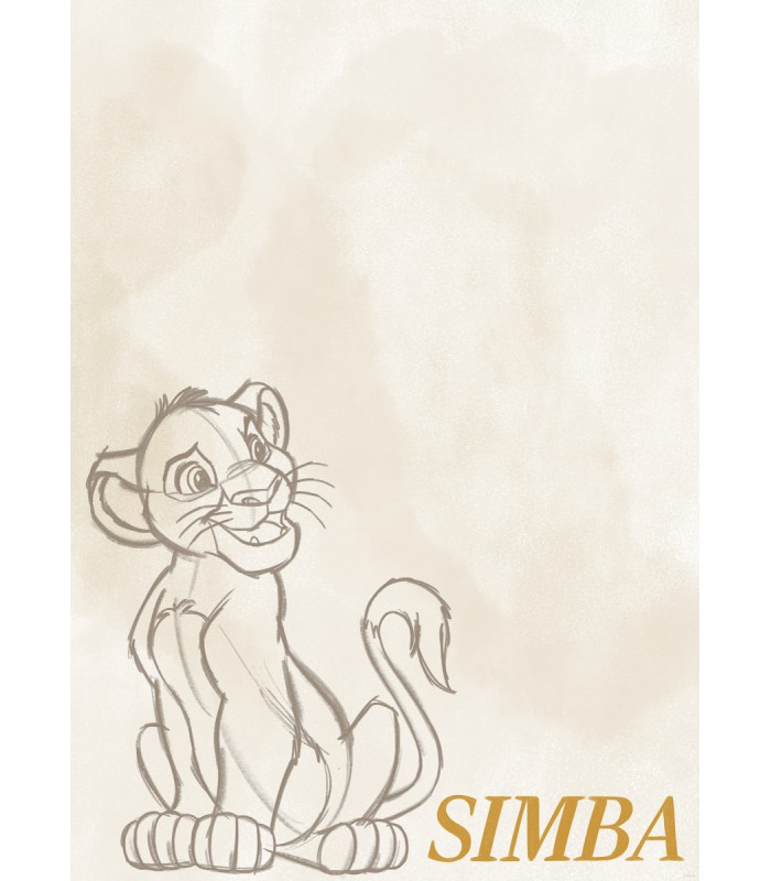 DISNEY THE LION KING SIMBA SKETCH 50X70