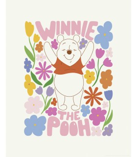 Affiche enfant Disney - Winnie l'Ourson Happy Botanical - 50 x 70 cm