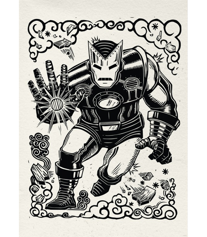 MARVEL IRON MAN LINO-CUT 50X70
