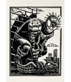 Affiche Marvel - Spider-Man Lino-Cut - 50 x 70 cm