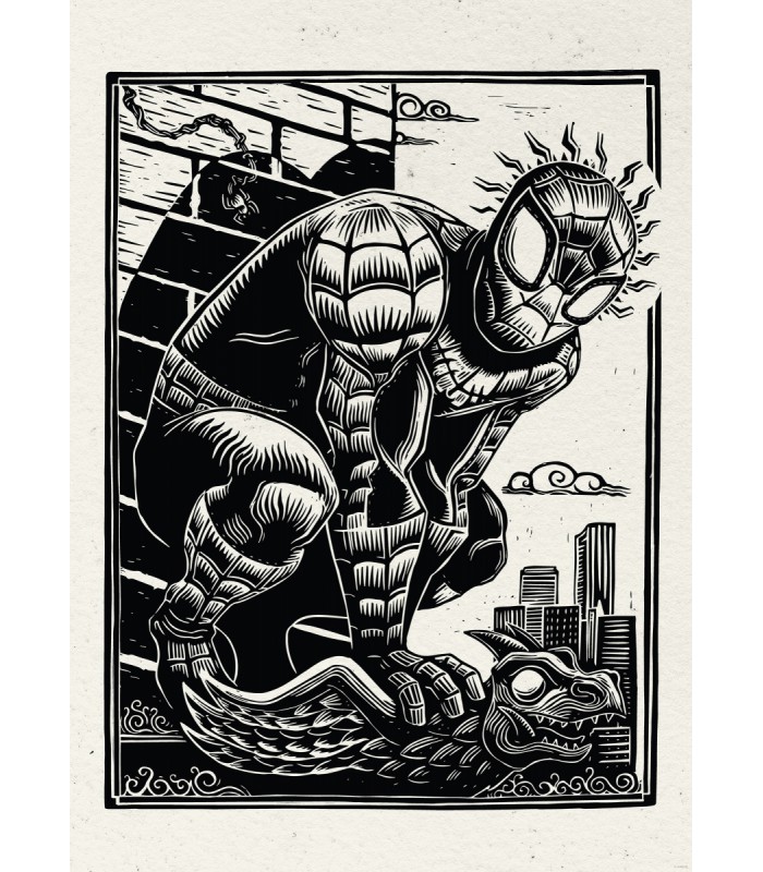 MARVEL SPIDER-MAN LINO-CUT 50X70