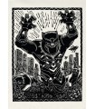 MARVEL BLACK PANTHER LINO-CUT CHARGE 50X70
