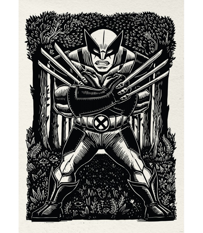 MARVEL WOLVERINE LINO-CUT 50X70
