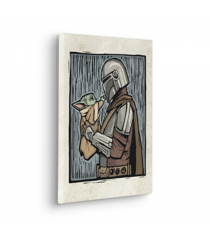 STAR WARS THE MANDALORIAN LINO-CUT 30X40