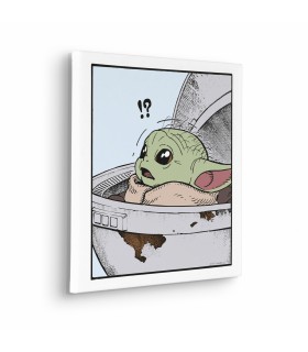 Toile imprimée Star Wars - The Mandalorian Grogu Shocked - 40x40 cm