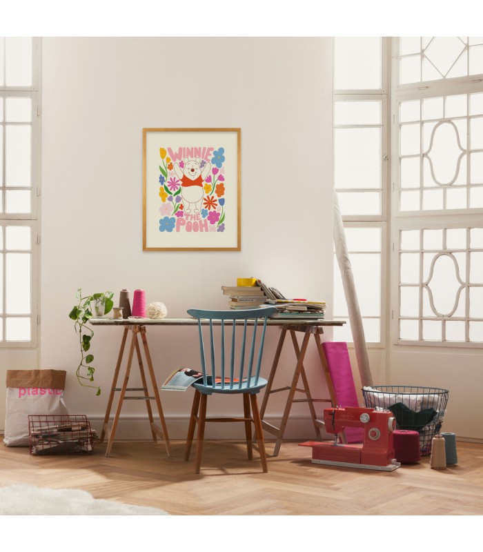 Affiche enfant Disney - Winnie l'Ourson Happy Botanical - 50 x 70 cm
