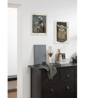 STAR WARS THE MANDALORIAN GROGU LINO-CUT 30X40