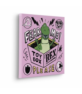 Toile imprimée Disney Pixar - Toy Story - Rex Fear Me Please - 40x40 cm