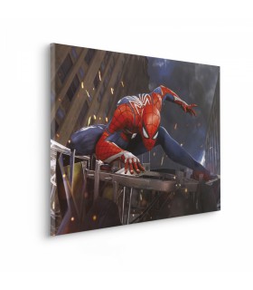 Toile imprimée - Marvel Spider-Man Landing - 90x60 cm