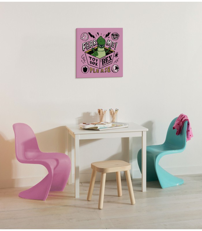 Toile imprimée Disney Pixar - Toy Story - Rex Fear Me Please - 40x40 cm