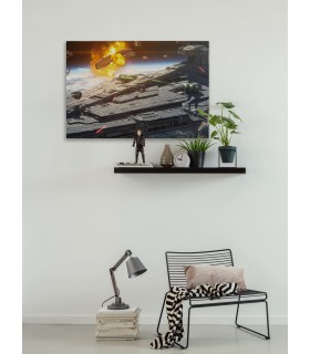Toile imprimée Star Wars - The Mandalorian Space Fight - 90x60 cm