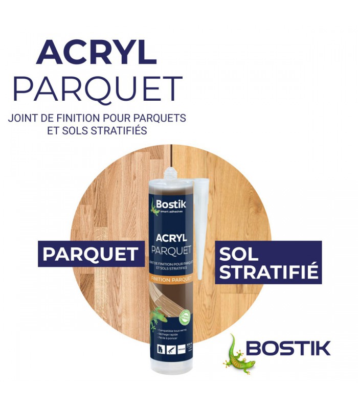 Bostik Joint Acryl Parquet - Joint de Finition Parquets et Sols Stratifiés 300ml
