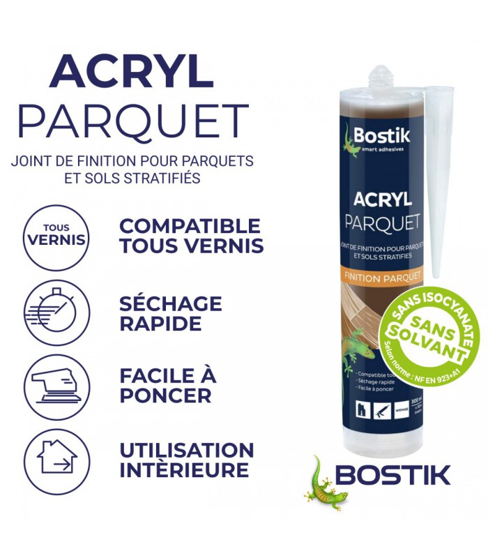 Bostik Joint Acryl Parquet - Joint de Finition Parquets et Sols Stratifiés 300ml