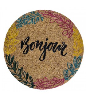 Tapis Coco Sherpa Envers PVC diamètre 55 cm